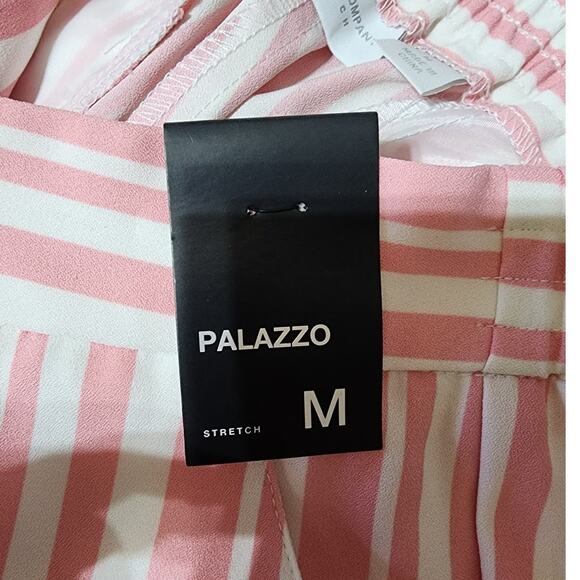 NEW YORK & COMPANY Pink Striped Palazzo Wide Leg Pants Womens Size Medium M - Picture 6 of 9